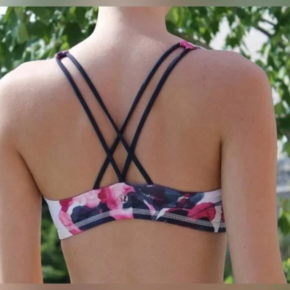 Lululemon Free To Be Bra Inky Floral Ghost Inkwell Bumble Berry / Inkwell - Picture 2 of 6